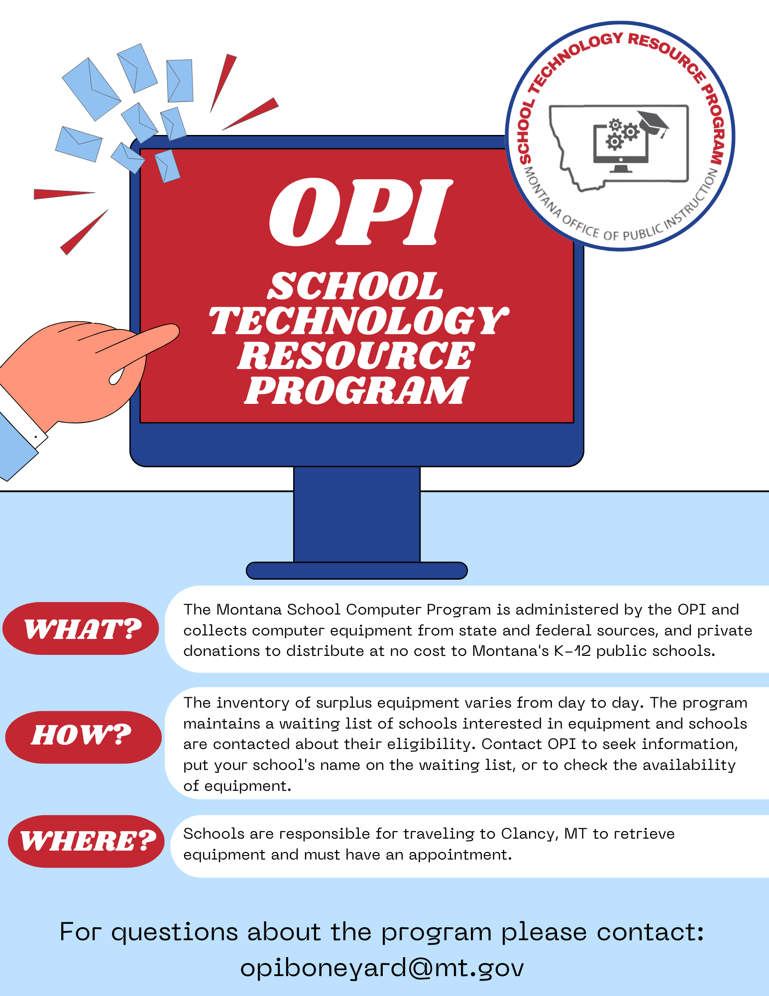 Download the OPI School Technology Resource Program printable flyer (PDF)