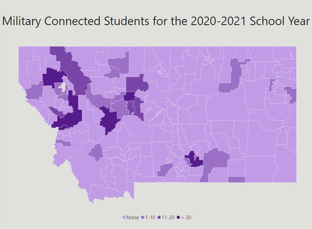 Map of military connected students