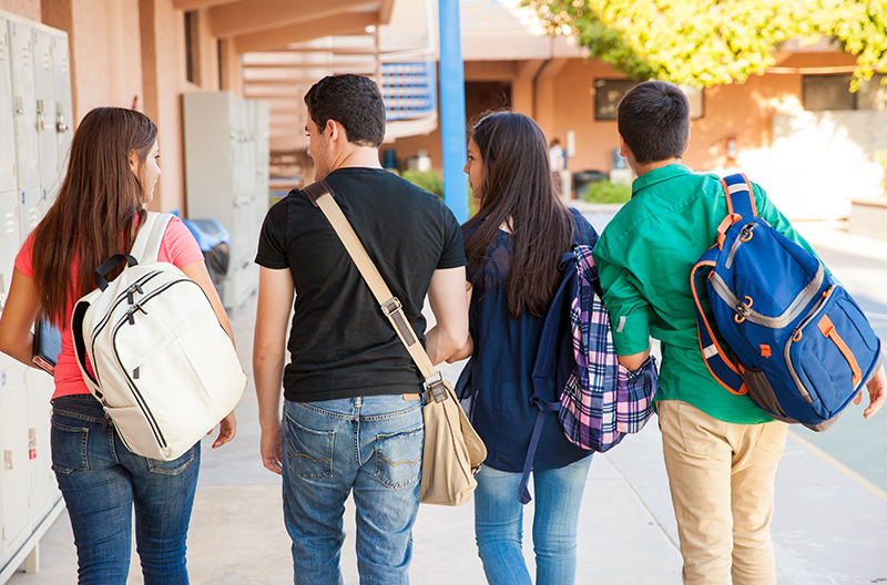 Students walking to class