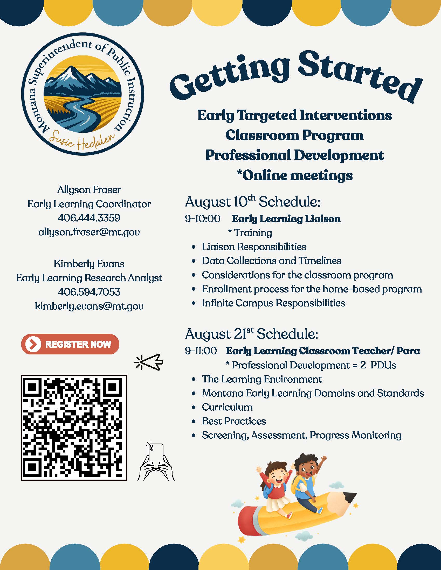 Early Targeted Interventions Classroom Professional Development Flyer